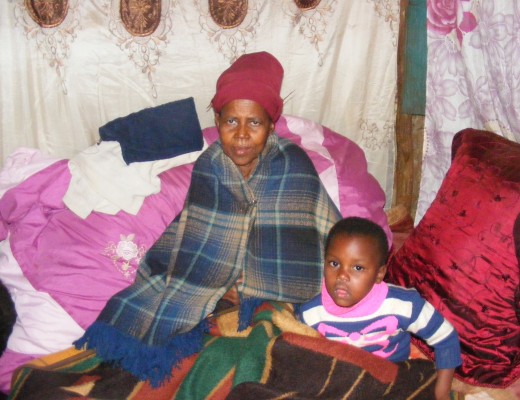 Lindiwe Mazibuko Senior with her grandson, whose mother died under mysterious circumstances after receiving an injection at the JD Dumane Clinic in Vosloorus.