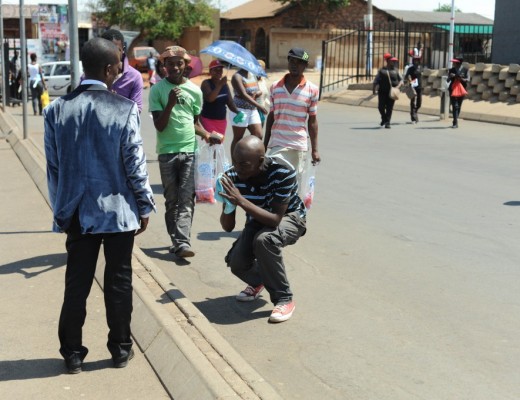 Supporters greet Prophet Paseka Motsoeneng also known as Pastor Mboro, 11 November 2015, in Katlehong on the East Rand, shop owners mistook his VIP security as armed robbers. Over 20 police officers responded to the scene. Picture: Alaister Russell
